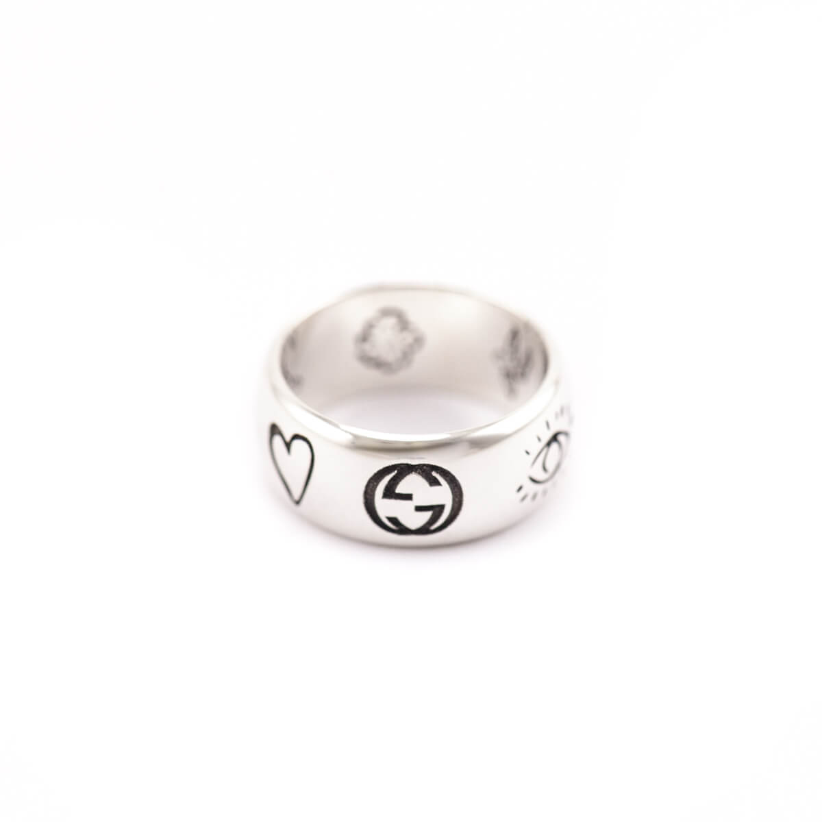 Gucci Sterling Silver Wide Blind for Love Band Ring - Love that Bag etc - Preowned Authentic Designer Handbags Preloved Fashions