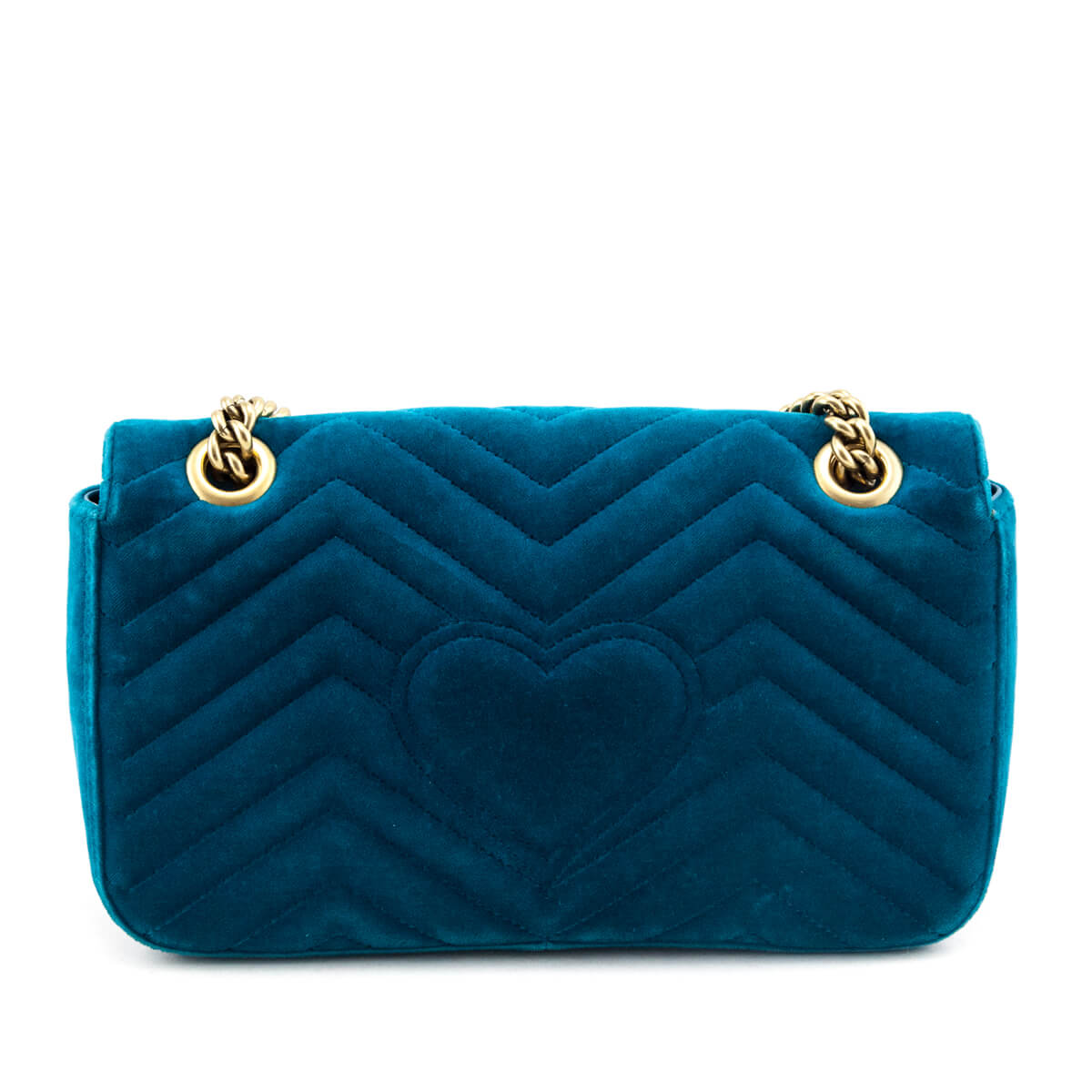 Gucci Teal Velvet Matelasse Small GG Marmont Shoulder Bag - Love that Bag etc - Preowned Authentic Designer Handbags Preloved Fashions