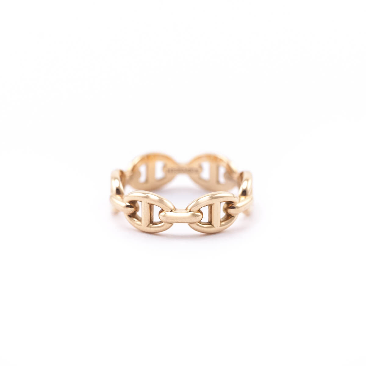Hermes 18K Rose Gold PM Chaine d'Ancre Enchainee Ring - Love that Bag etc - Preowned Authentic Designer Handbags Preloved Fashions