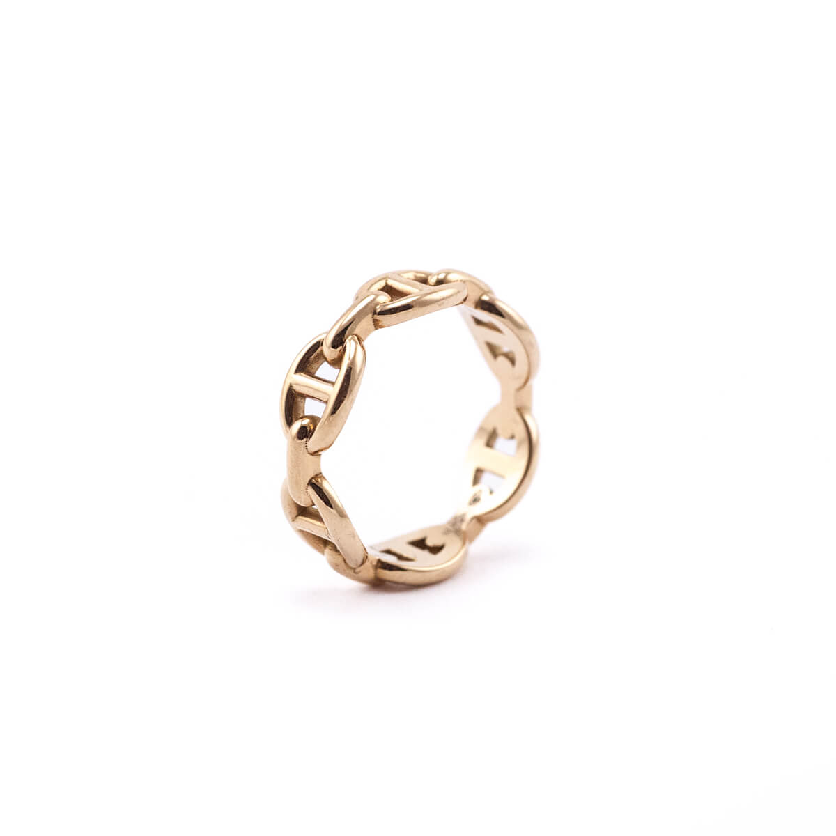 Hermes 18K Rose Gold PM Chaine d'Ancre Enchainee Ring - Love that Bag etc - Preowned Authentic Designer Handbags Preloved Fashions