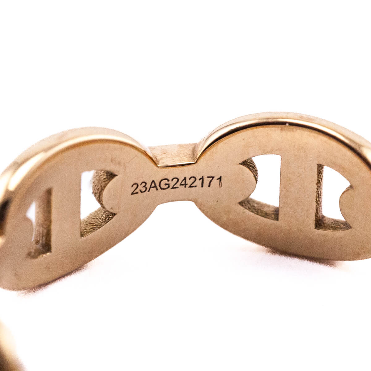 Hermes 18K Rose Gold PM Chaine d'Ancre Enchainee Ring - Love that Bag etc - Preowned Authentic Designer Handbags Preloved Fashions