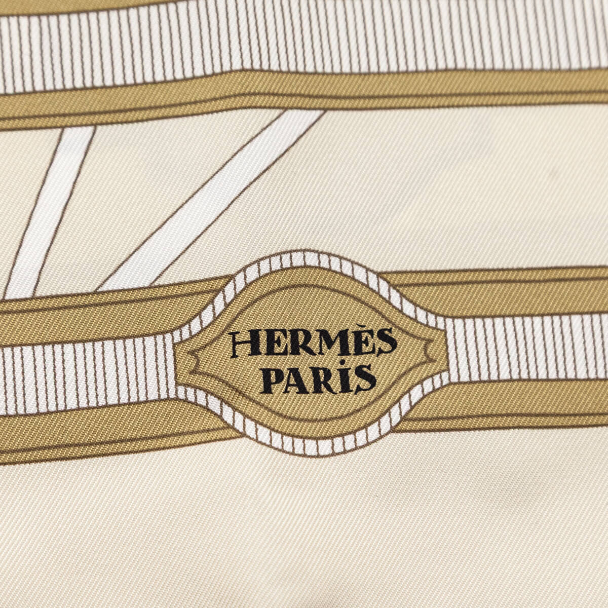 Hermes Beige Silk Les Nouveaux Amoureux de Paris Scarf 90 - Love that Bag etc - Preowned Authentic Designer Handbags Preloved Fashions