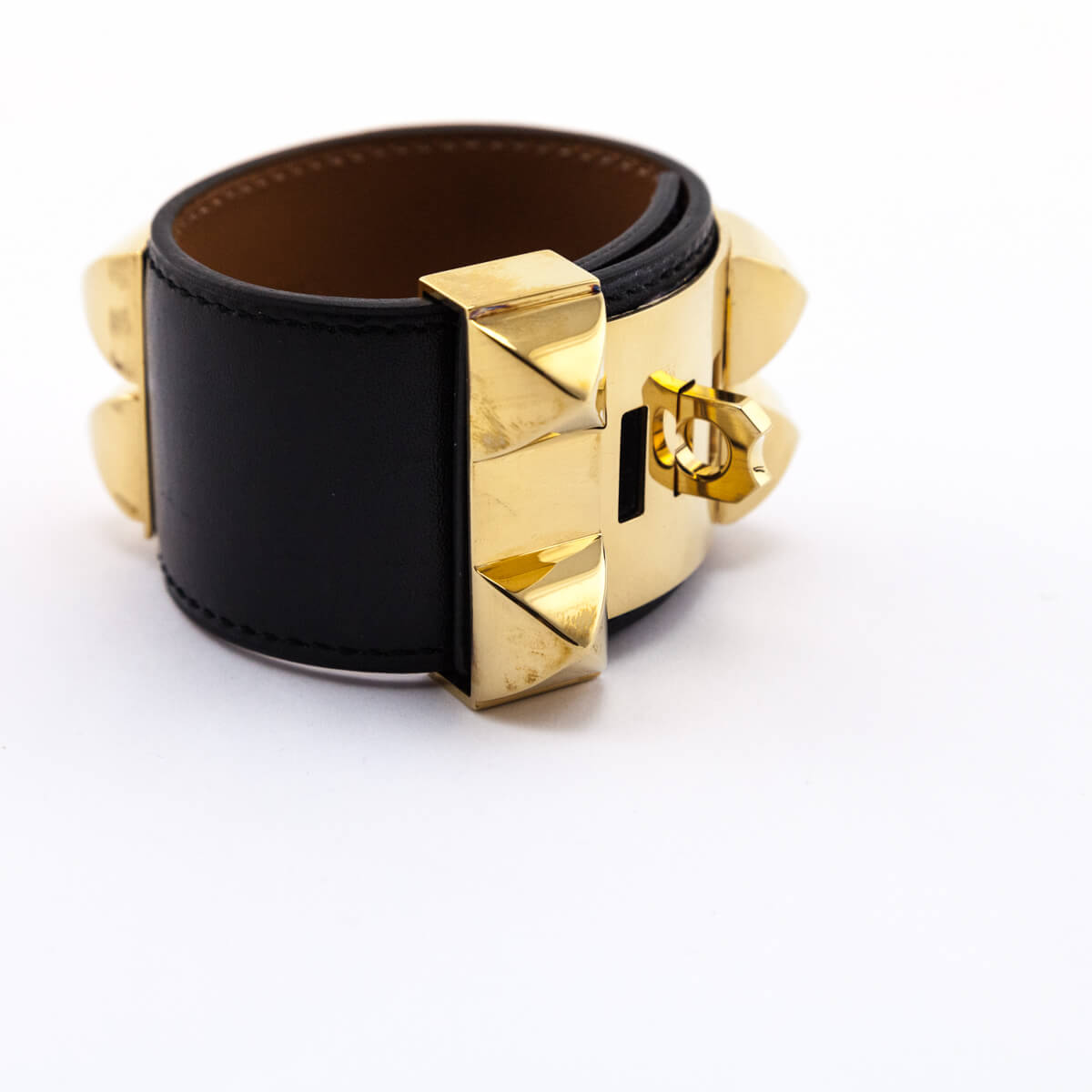 Hermes Black Box Leather Collier de Chien Bracelet Size S - Love that Bag etc - Preowned Authentic Designer Handbags Preloved Fashions