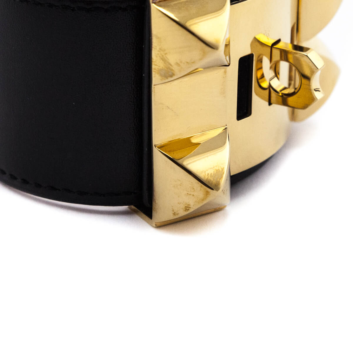 Hermes Black Box Leather Collier de Chien Bracelet Size S - Love that Bag etc - Preowned Authentic Designer Handbags Preloved Fashions