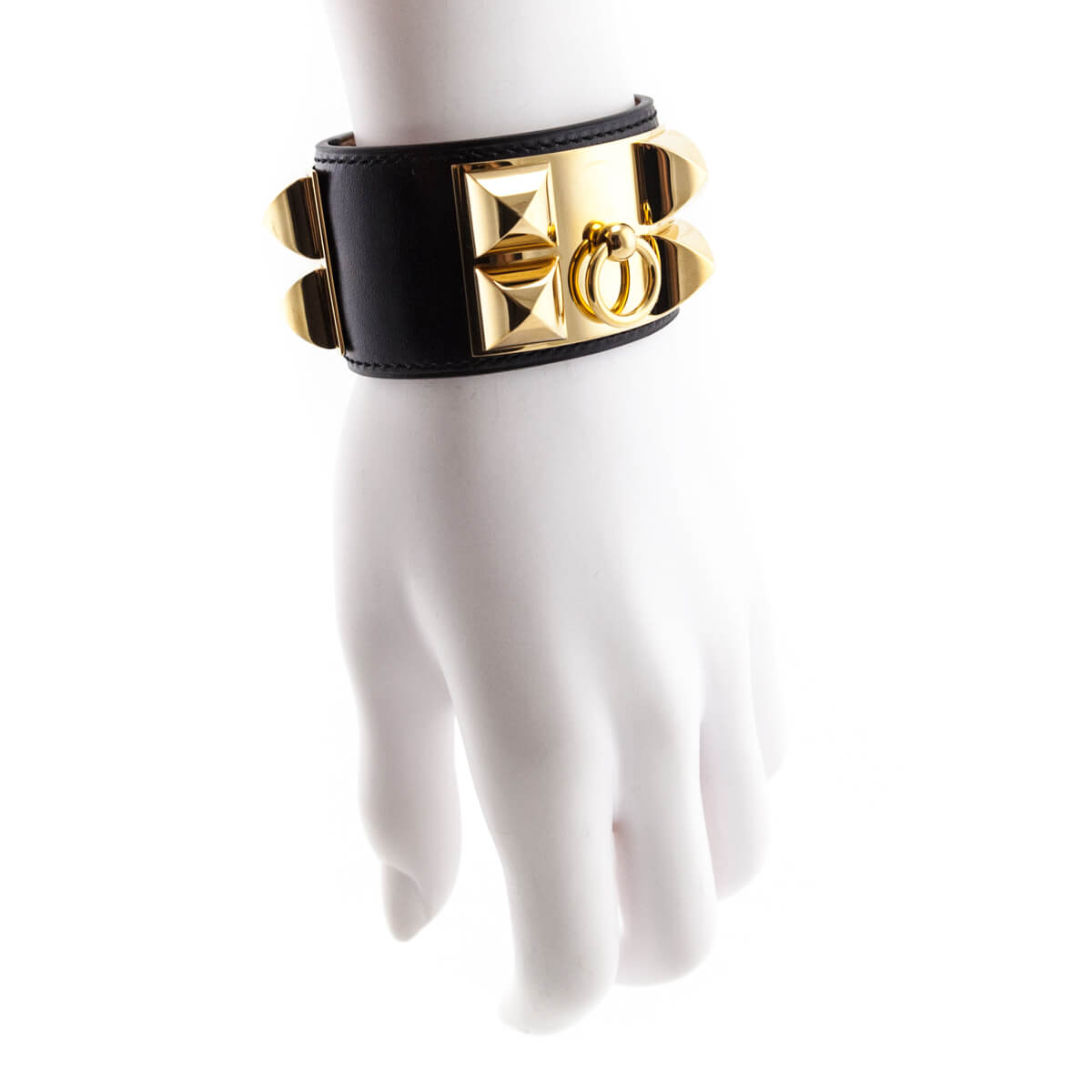Hermes Black Box Leather Collier de Chien Bracelet Size S - Love that Bag etc - Preowned Authentic Designer Handbags Preloved Fashions