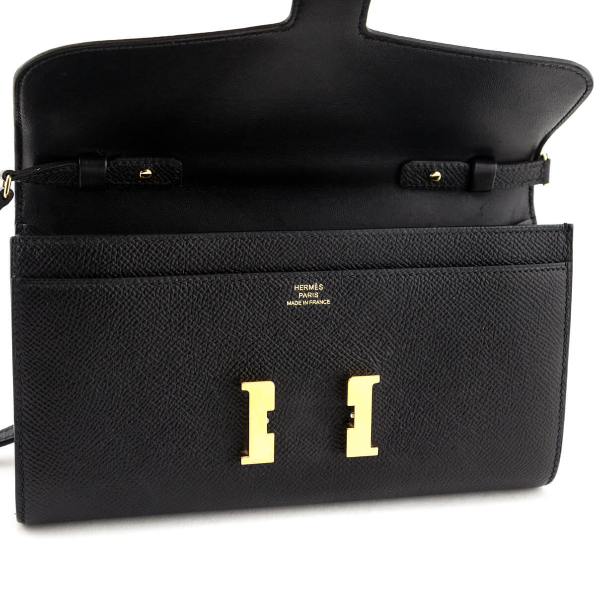 Hermes Black Epsom Constance Long To Go Wallet - Love that Bag etc - Preowned Authentic Designer Handbags Preloved Fashions