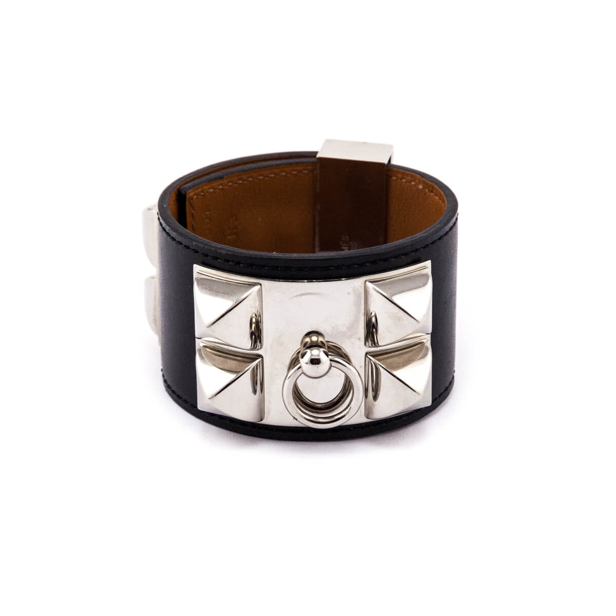 Hermes Black Leather Palladium Collier De Chien Bracelet - Love that Bag etc - Preowned Authentic Designer Handbags Preloved Fashions