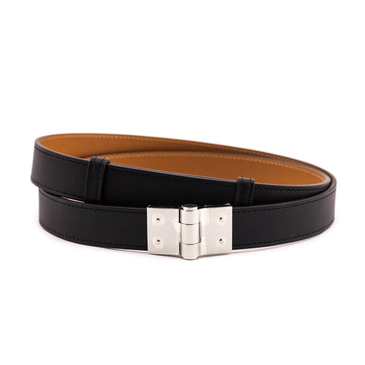 Hermes Black Palladium Charniere Sombrero Belt 22 - Love that Bag etc - Preowned Authentic Designer Handbags Preloved Fashions