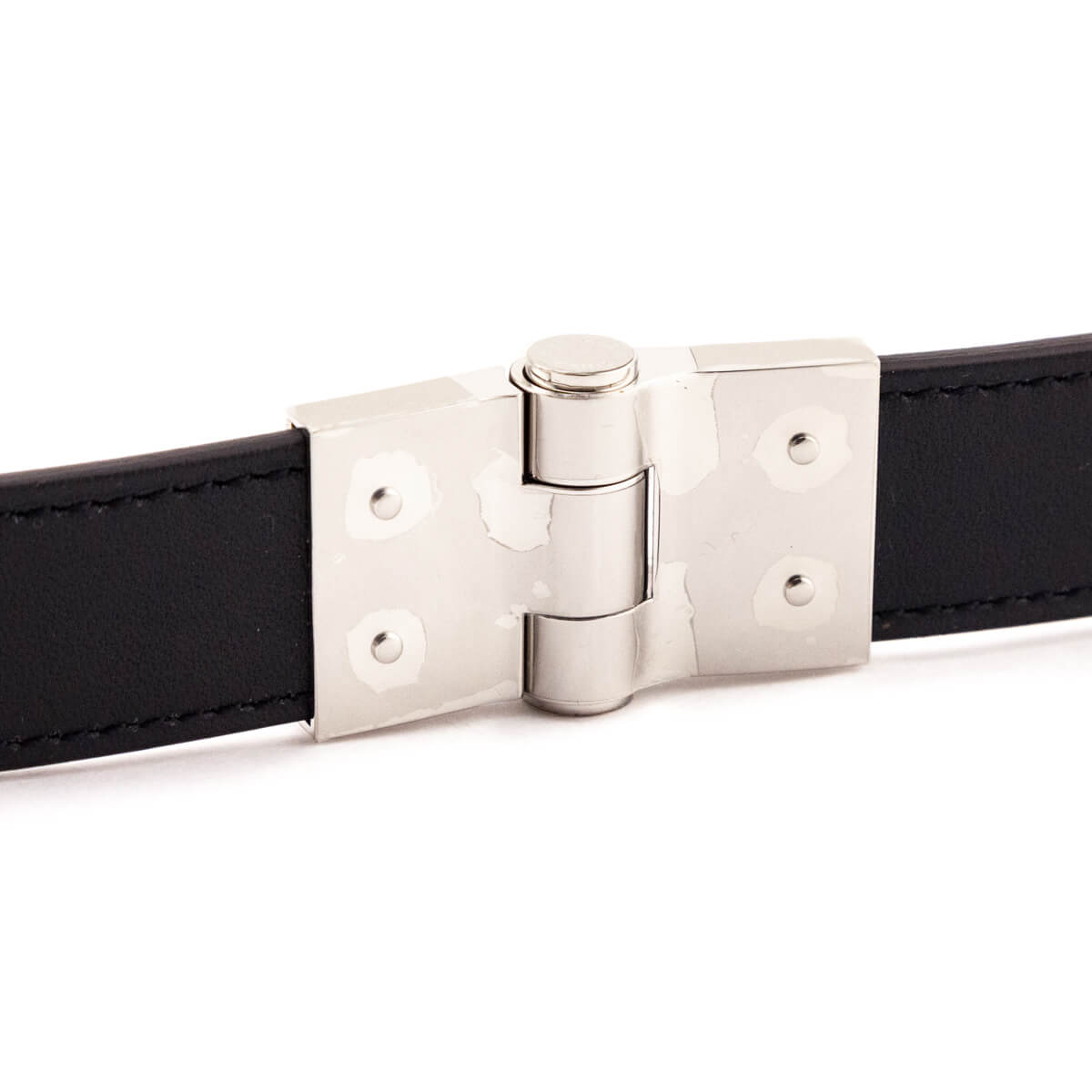 Hermes Black Palladium Charniere Sombrero Belt 22 - Love that Bag etc - Preowned Authentic Designer Handbags Preloved Fashions