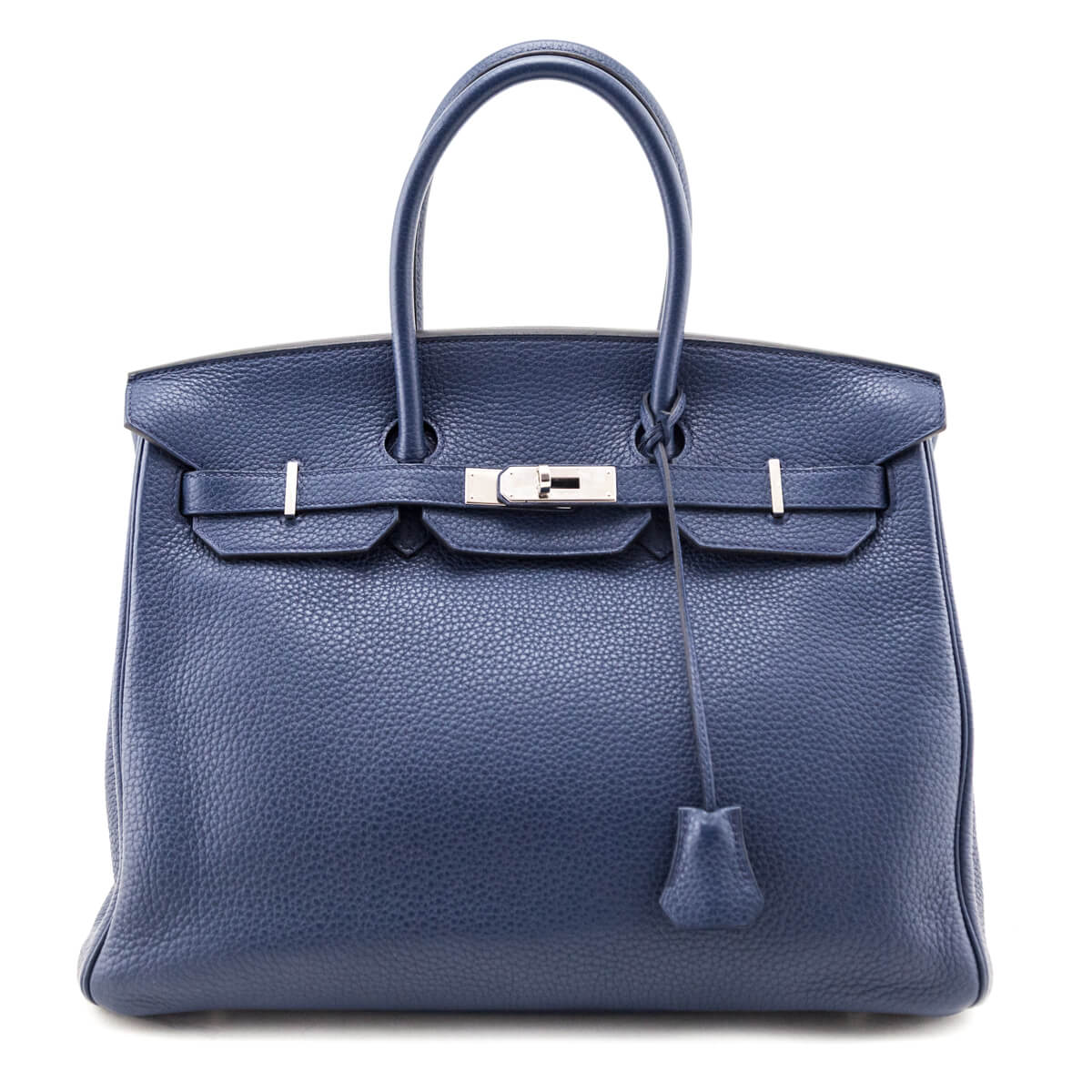 Hermes Bleu De Malte Taurillon Clemence Birkin 35 - Love that Bag etc - Preowned Authentic Designer Handbags Preloved Fashions