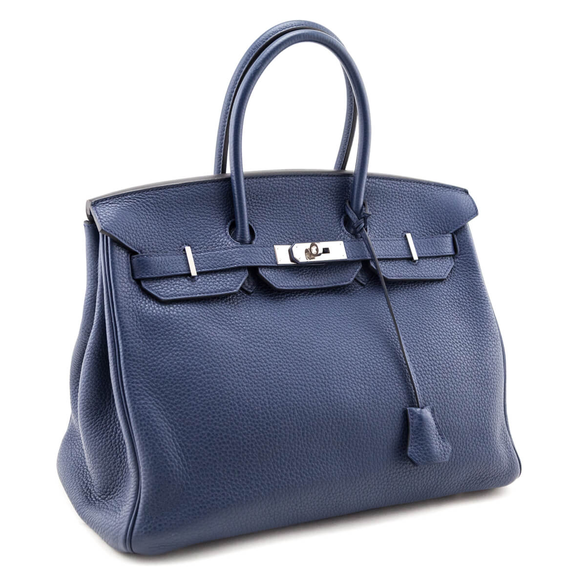 Hermes Bleu De Malte Taurillon Clemence Birkin 35 - Love that Bag etc - Preowned Authentic Designer Handbags Preloved Fashions