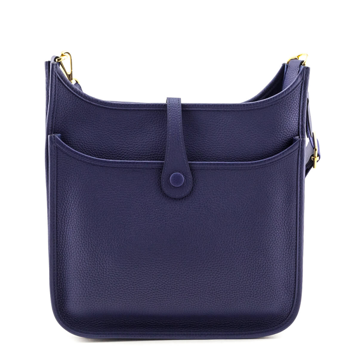 Hermes Bleu Encre Taurillon Clemence Evelyne III 29 PM - Love that Bag etc - Preowned Authentic Designer Handbags Preloved Fashions
