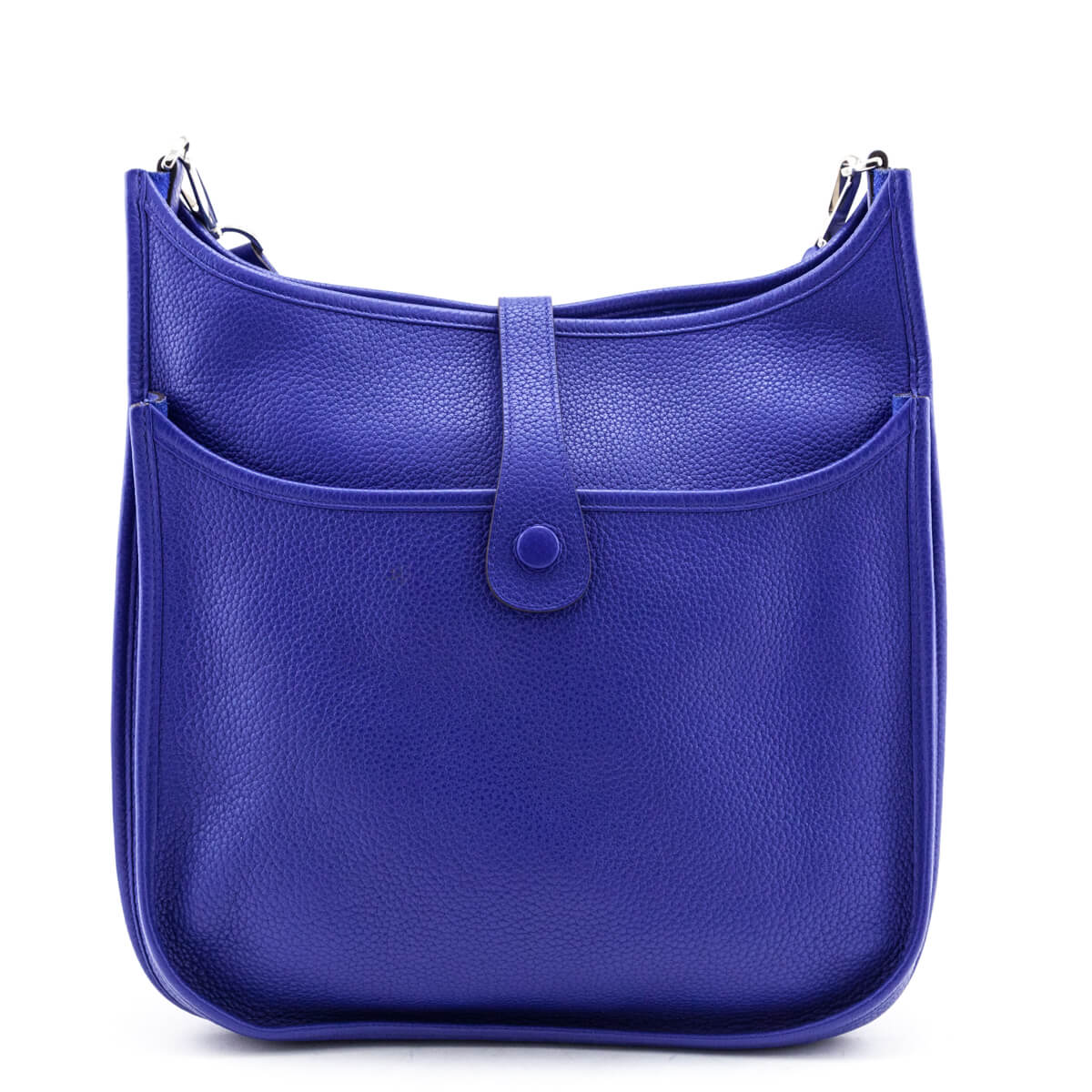 Hermes Bleu Royal Clemence Evelyne III GM - Love that Bag etc - Preowned Authentic Designer Handbags Preloved Fashions
