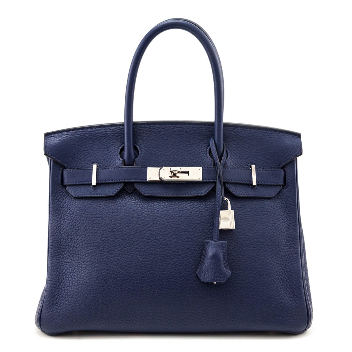 Hermes Bleu Saphir Taurillon Clemence Birkin 30 - Love that Bag etc - Preowned Authentic Designer Handbags Preloved Fashions