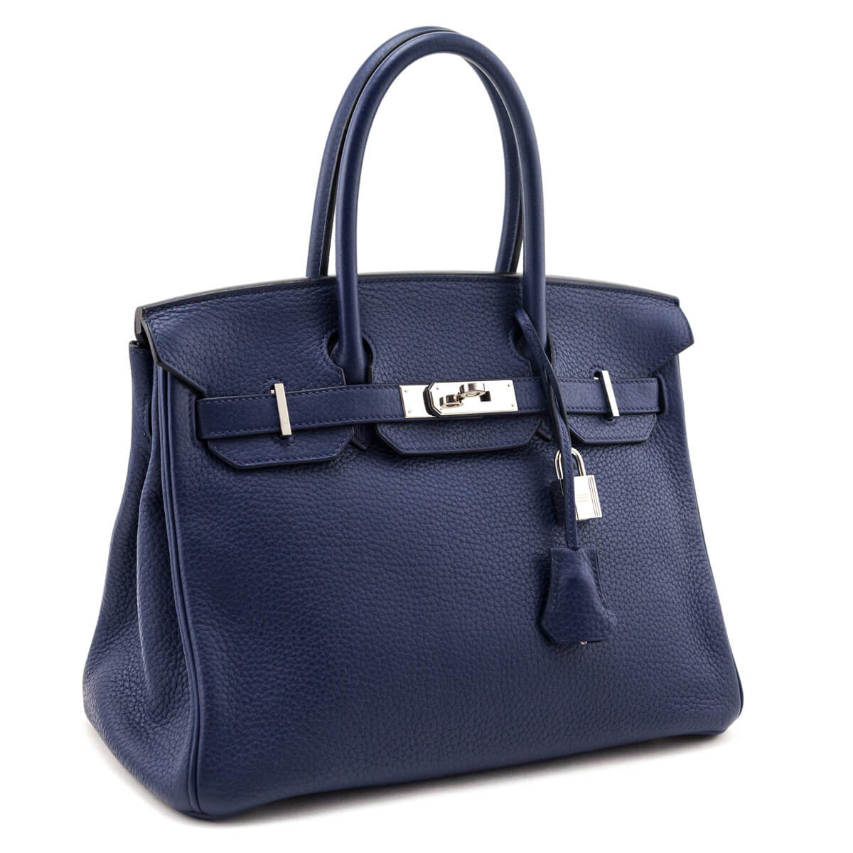 Hermes Bleu Saphir Taurillon Clemence Birkin 30 - Love that Bag etc - Preowned Authentic Designer Handbags Preloved Fashions