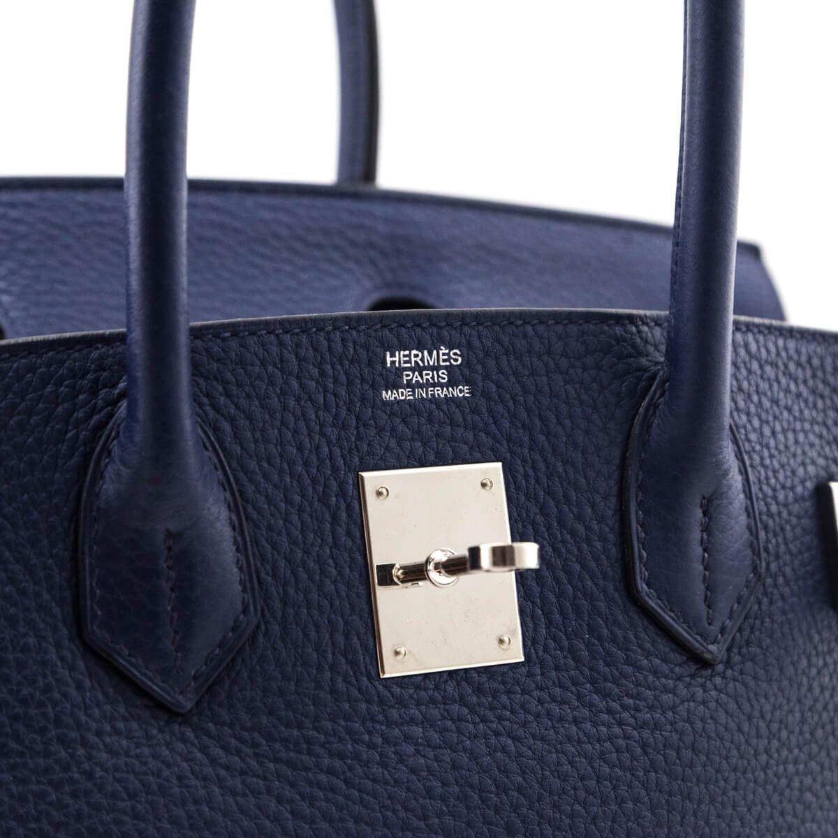 Hermes Bleu Saphir Taurillon Clemence Birkin 30 - Love that Bag etc - Preowned Authentic Designer Handbags Preloved Fashions