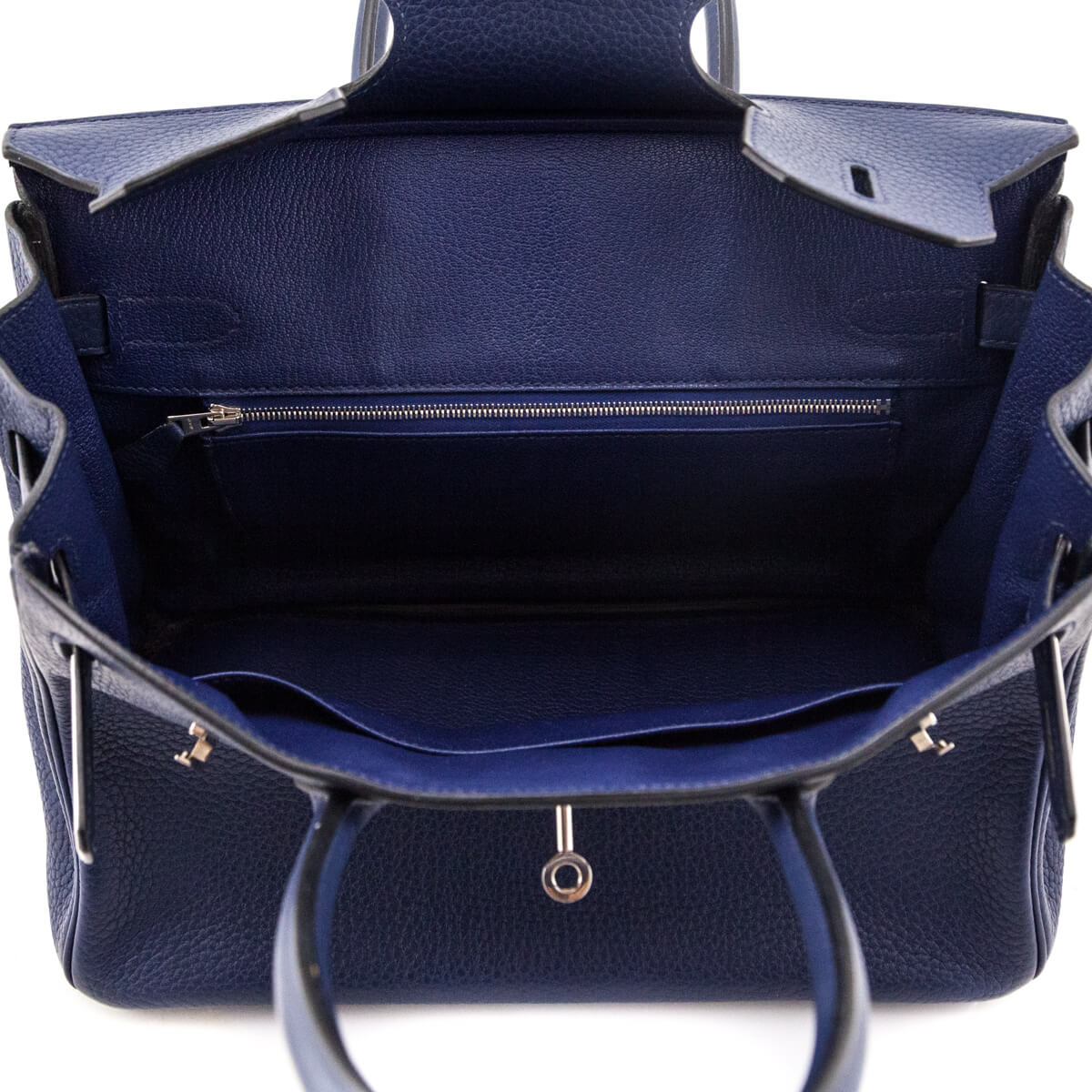 Hermes Bleu Saphir Taurillon Clemence Birkin 30 - Love that Bag etc - Preowned Authentic Designer Handbags Preloved Fashions