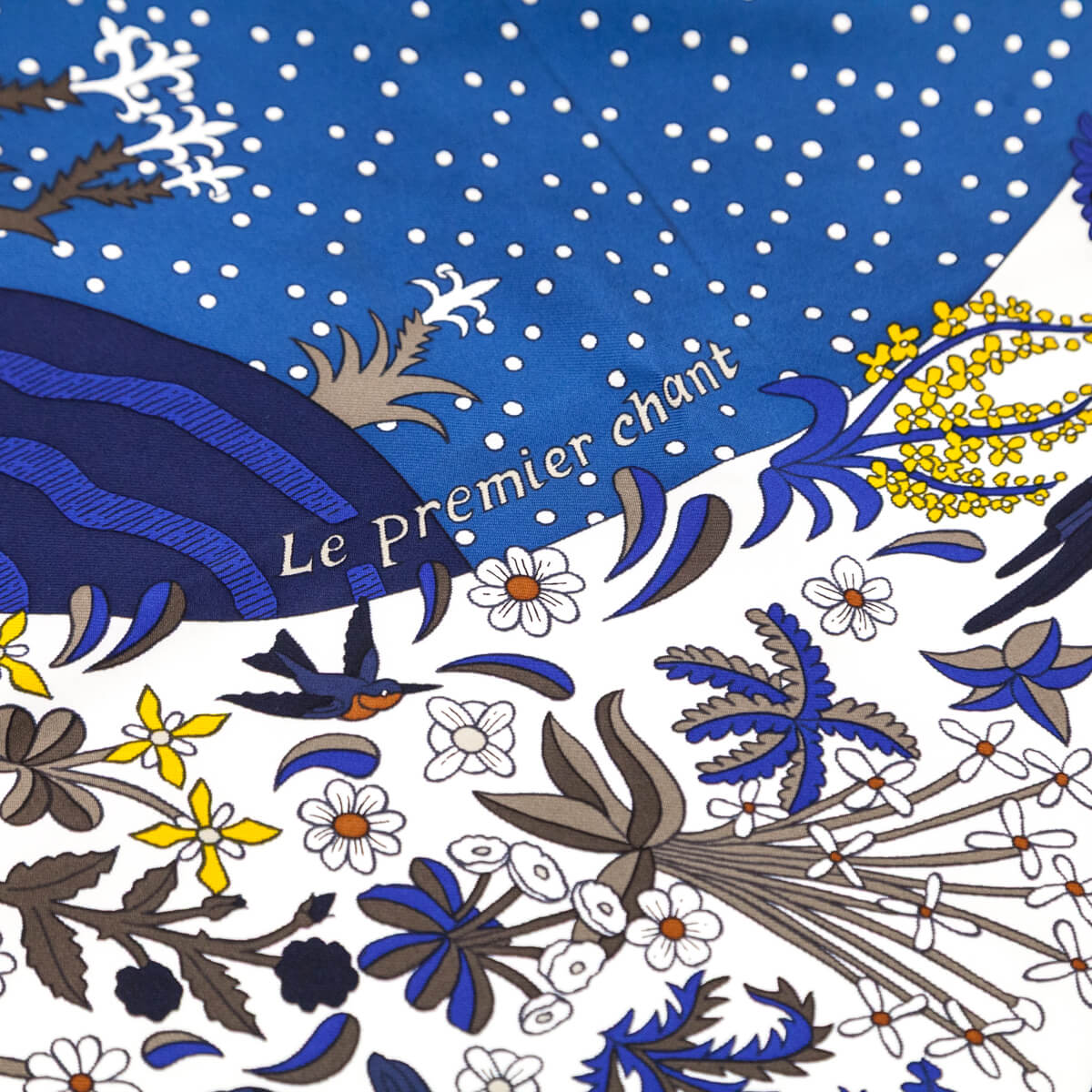 Hermes Blue Le Premier Chant Silk Scarf 90 - Love that Bag etc - Preowned Authentic Designer Handbags Preloved Fashions