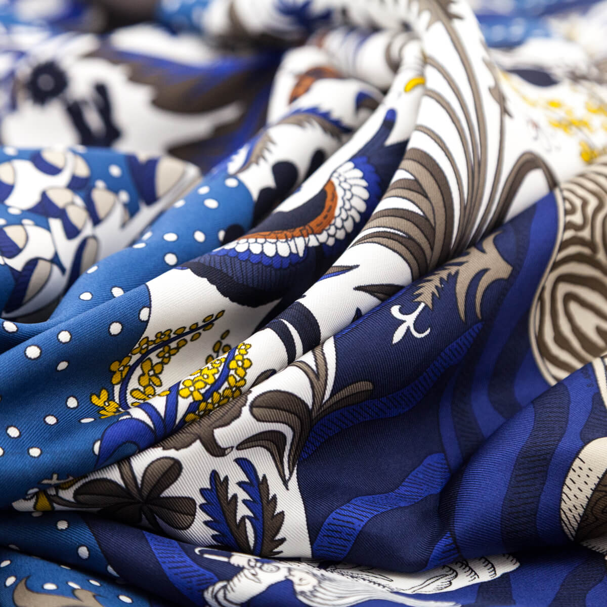 Hermes Blue Le Premier Chant Silk Scarf 90 - Love that Bag etc - Preowned Authentic Designer Handbags Preloved Fashions