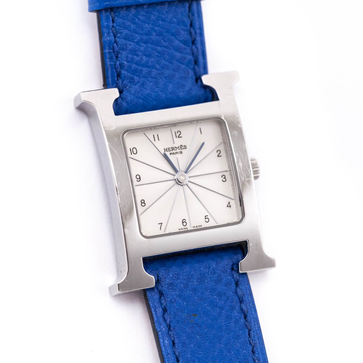 Hermes Blue Stainless Steel Epsom 21mm Heure H Quartz Watch - Love that Bag etc - Preowned Authentic Designer Handbags Preloved Fashions