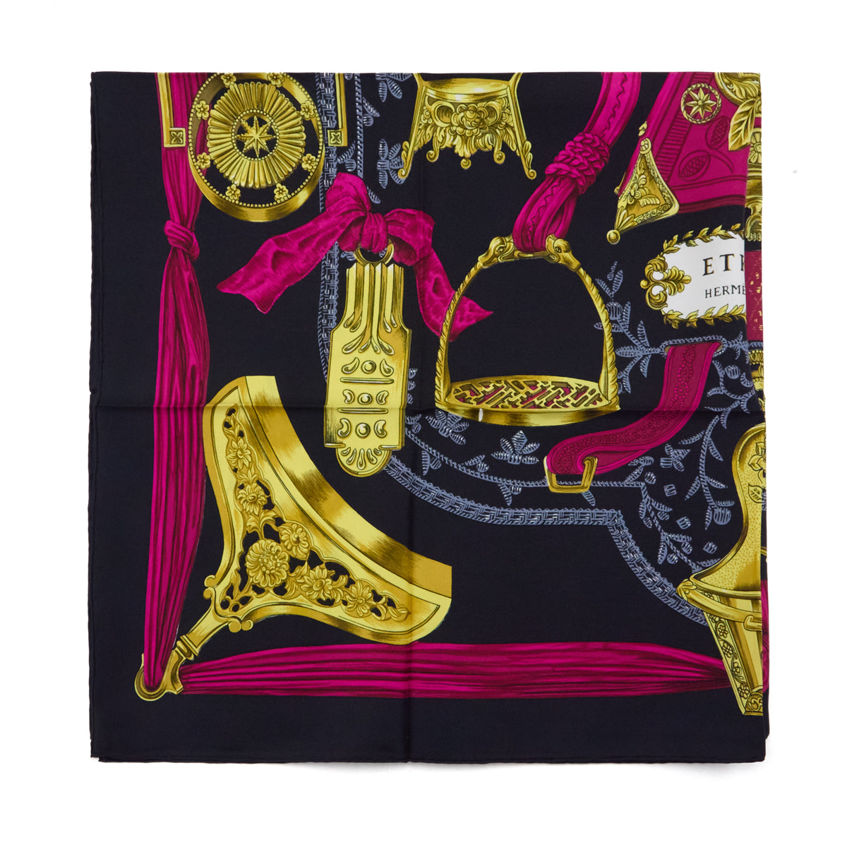 Hermes Blue Pink Silk Etriers Scarf 90 - Love that Bag etc - Preowned Authentic Designer Handbags Preloved Fashions