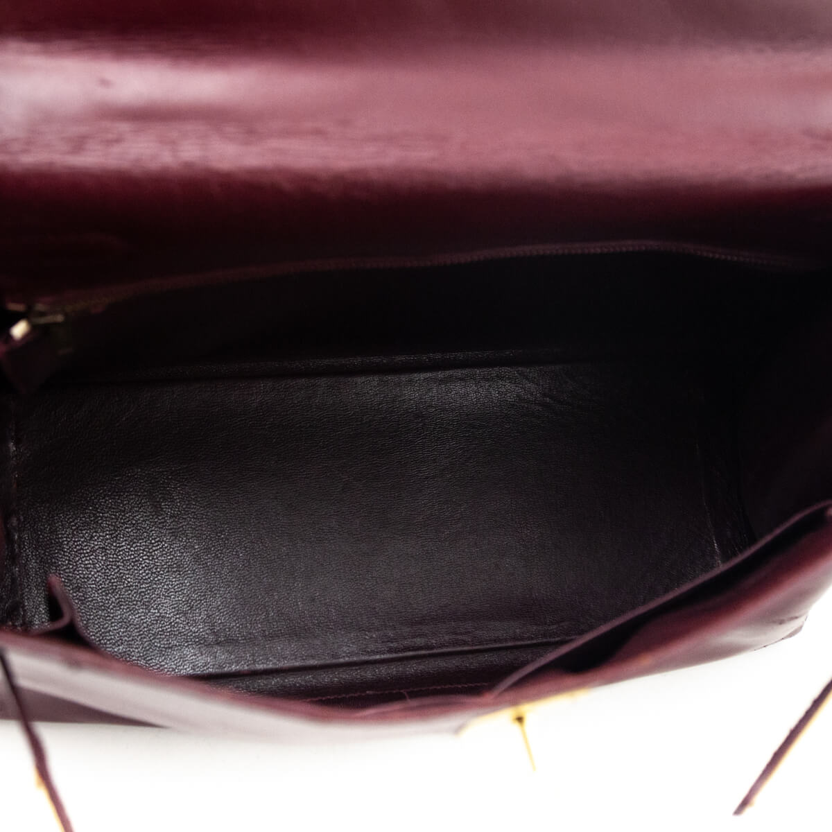 Hermes Burgundy Box Vintage Kelly 32 Retourne - Love that Bag etc - Preowned Authentic Designer Handbags Preloved Fashions