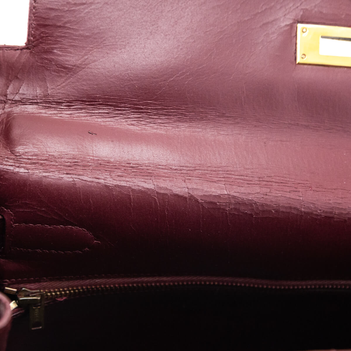 Hermes Burgundy Box Vintage Kelly 32 Retourne - Love that Bag etc - Preowned Authentic Designer Handbags Preloved Fashions
