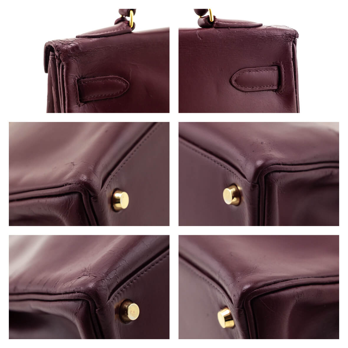 Hermes Burgundy Box Vintage Kelly 32 Retourne - Love that Bag etc - Preowned Authentic Designer Handbags Preloved Fashions
