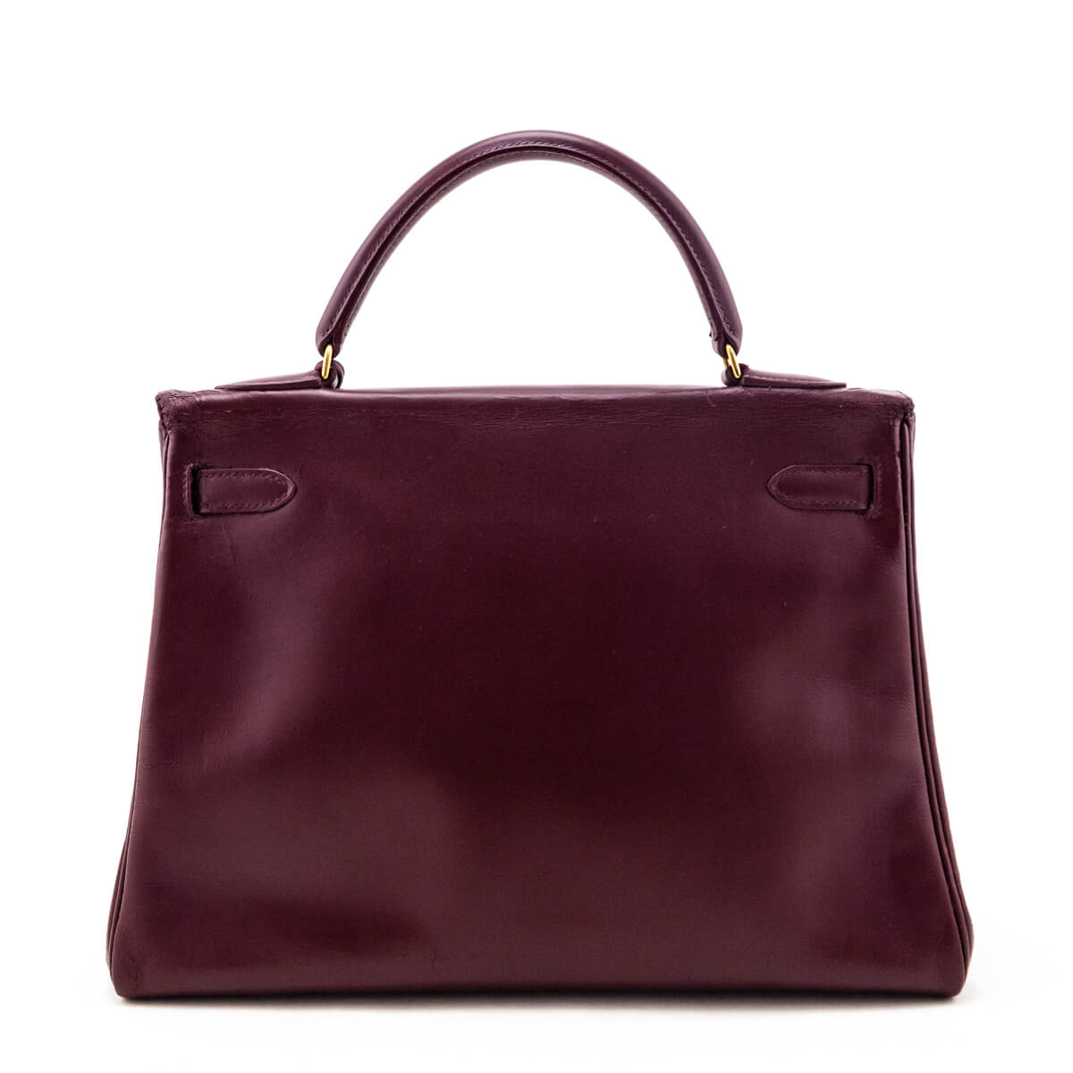 Hermes Burgundy Box Vintage Kelly 32 Retourne - Love that Bag etc - Preowned Authentic Designer Handbags Preloved Fashions