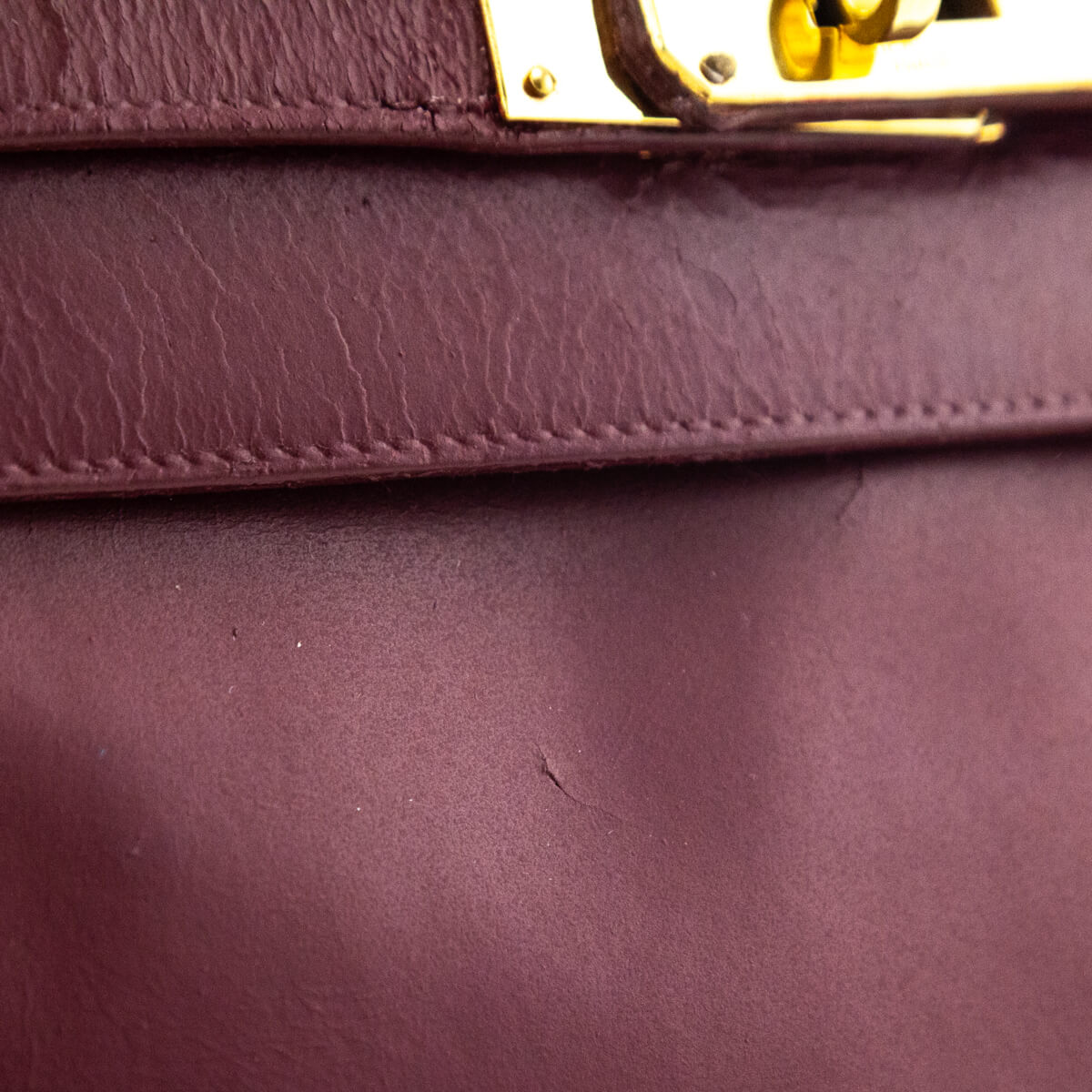 Hermes Burgundy Box Vintage Kelly 32 Retourne - Love that Bag etc - Preowned Authentic Designer Handbags Preloved Fashions