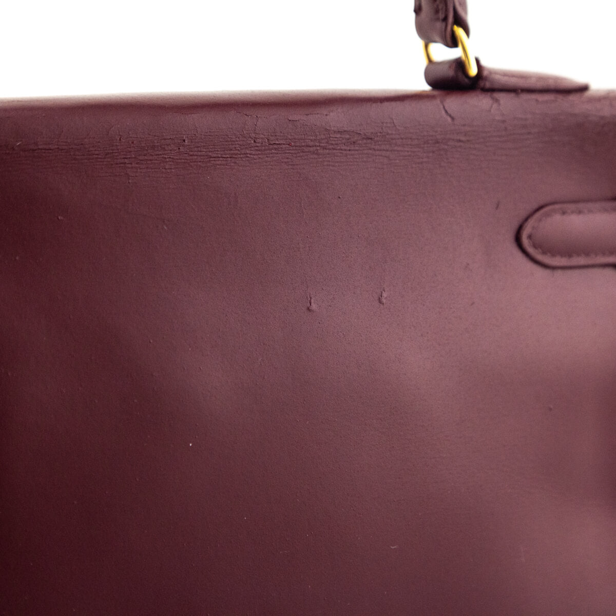 Hermes Burgundy Box Vintage Kelly 32 Retourne - Love that Bag etc - Preowned Authentic Designer Handbags Preloved Fashions