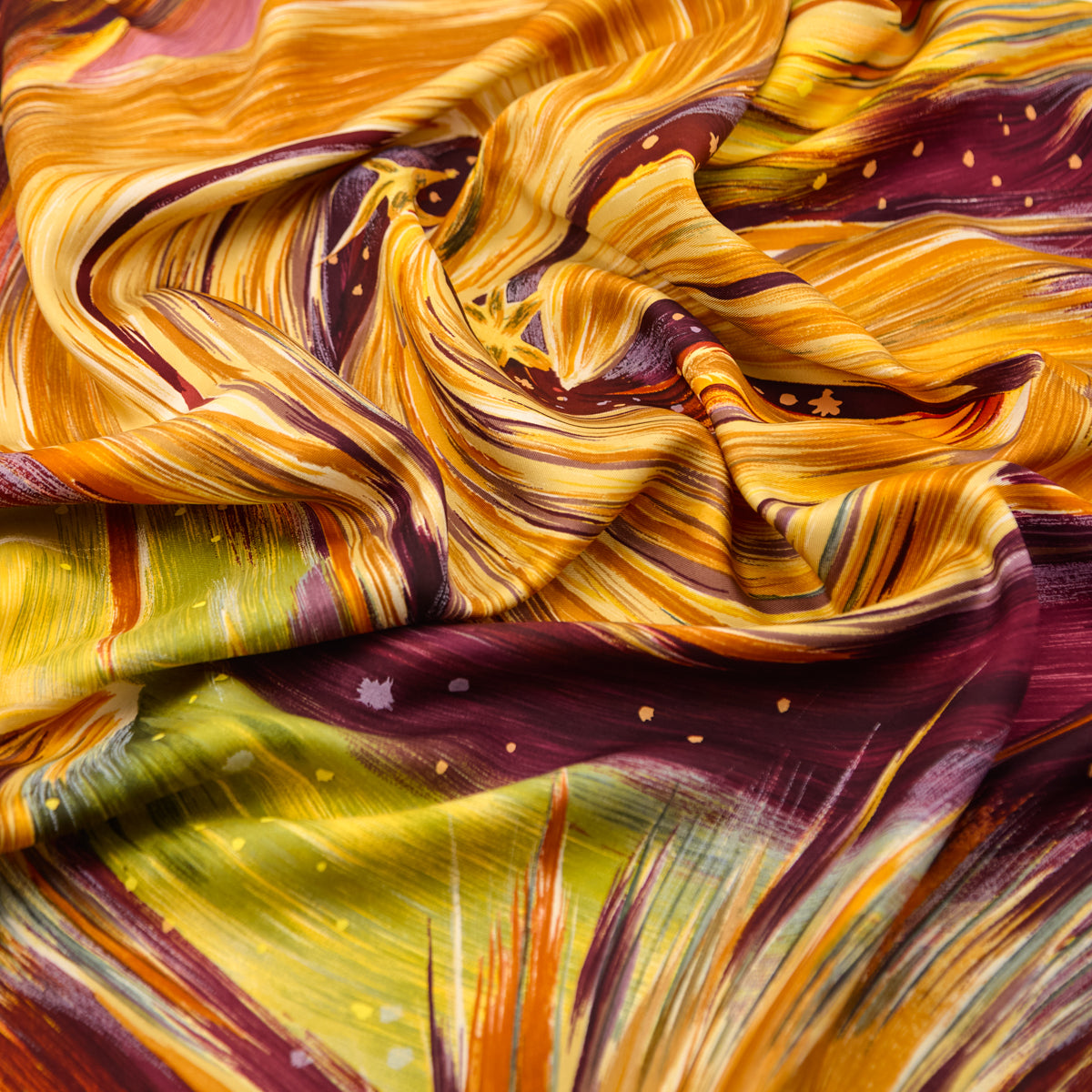 Hermes Burgundy Yellow Feux Du Ciel Silk Scarf 90 - Love that Bag etc - Preowned Authentic Designer Handbags Preloved Fashions
