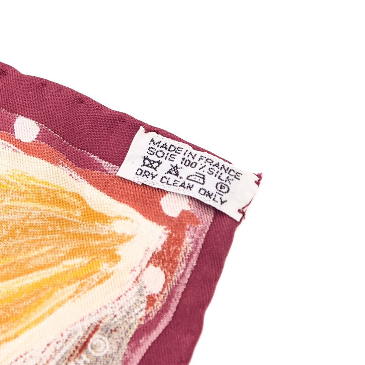 Hermes Burgundy Yellow Feux Du Ciel Silk Scarf 90 - Love that Bag etc - Preowned Authentic Designer Handbags Preloved Fashions