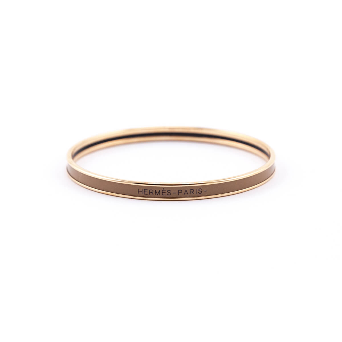 Hermes Chataigne Enamel Rose Gold Uni Bangle Size L - Love that Bag etc - Preowned Authentic Designer Handbags Preloved Fashions