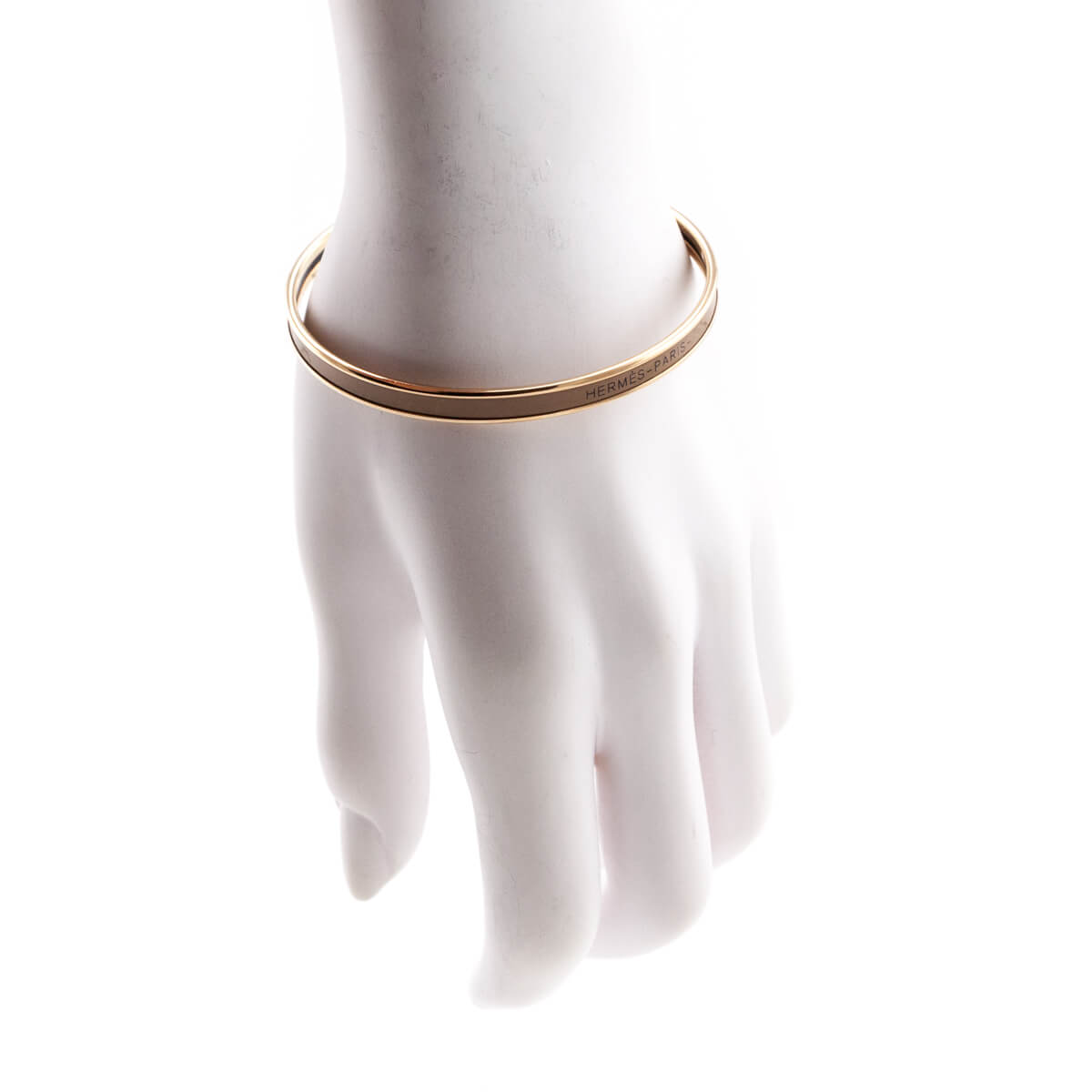 Hermes Chataigne Enamel Rose Gold Uni Bangle Size L - Love that Bag etc - Preowned Authentic Designer Handbags Preloved Fashions