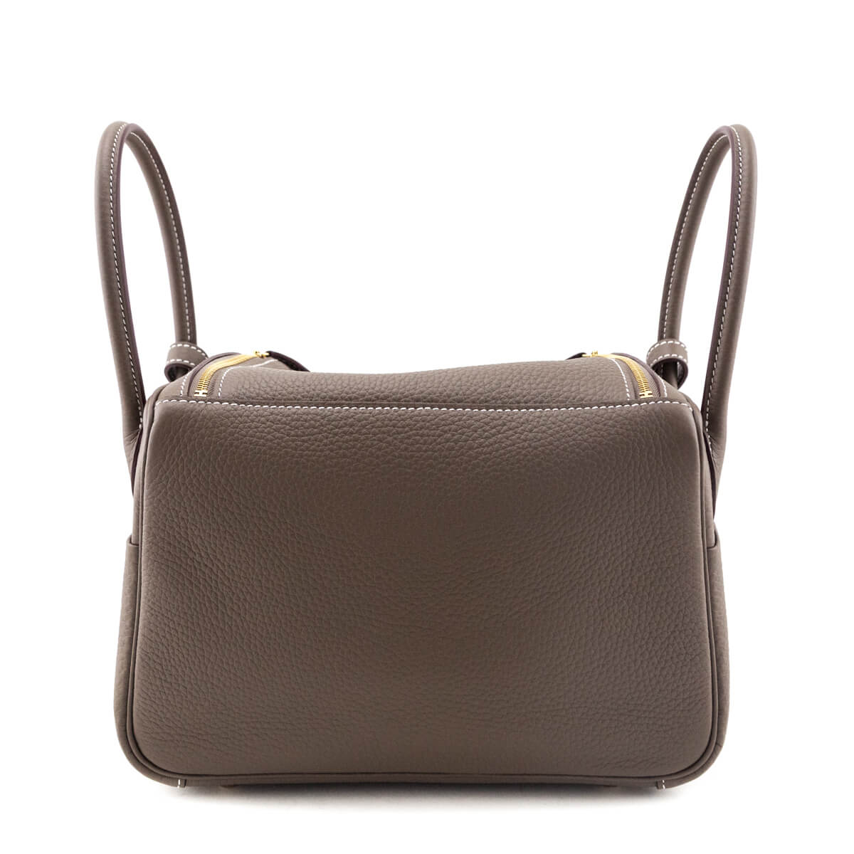 Hermes Etoupe Taurillon Clemence Lindy 26 - Love that Bag etc - Preowned Authentic Designer Handbags Preloved Fashions