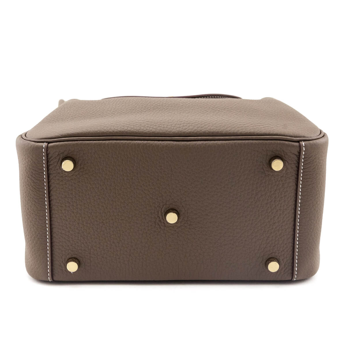 Hermes Etoupe Taurillon Clemence Lindy 26 - Love that Bag etc - Preowned Authentic Designer Handbags Preloved Fashions
