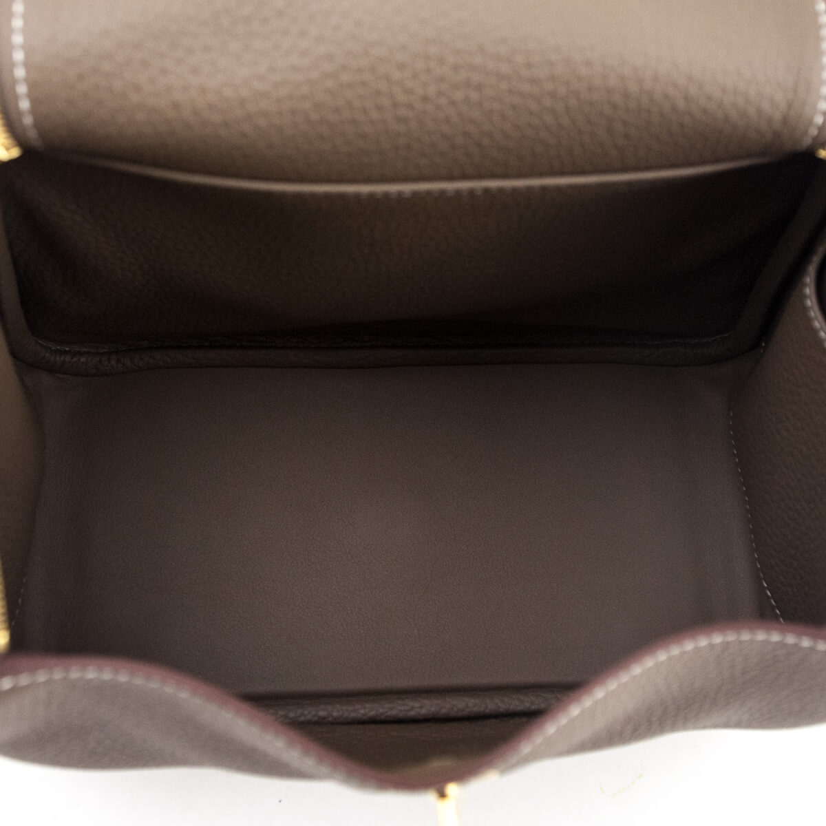 Hermes Etoupe Taurillon Clemence Lindy 26 - Love that Bag etc - Preowned Authentic Designer Handbags Preloved Fashions