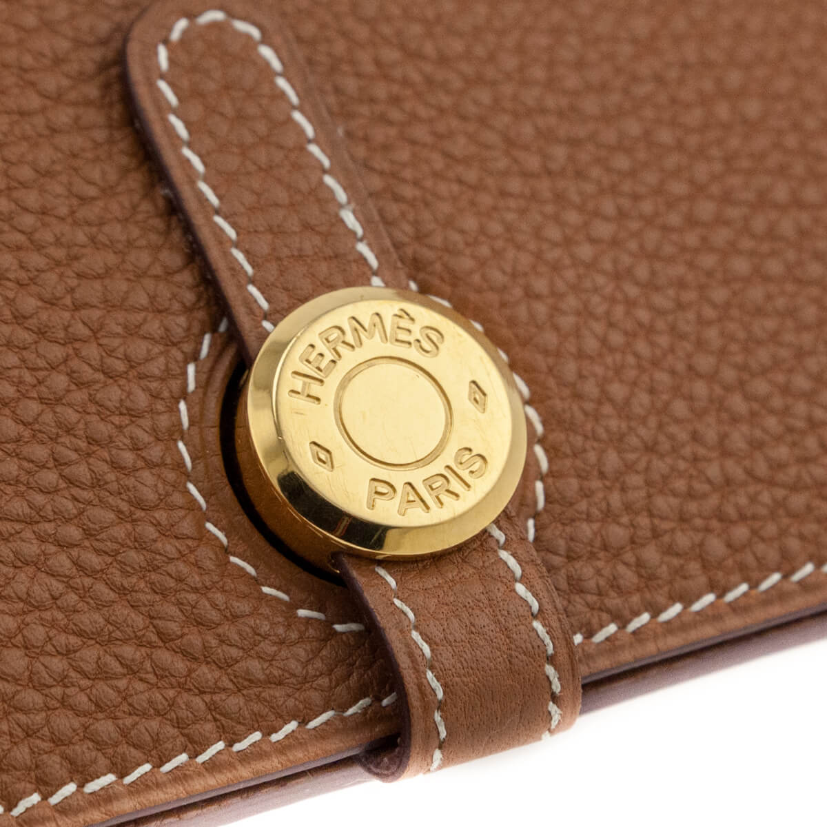 Hermes Gold Clemence Vintage Dogon Duo Wallet - Love that Bag etc - Preowned Authentic Designer Handbags Preloved Fashions