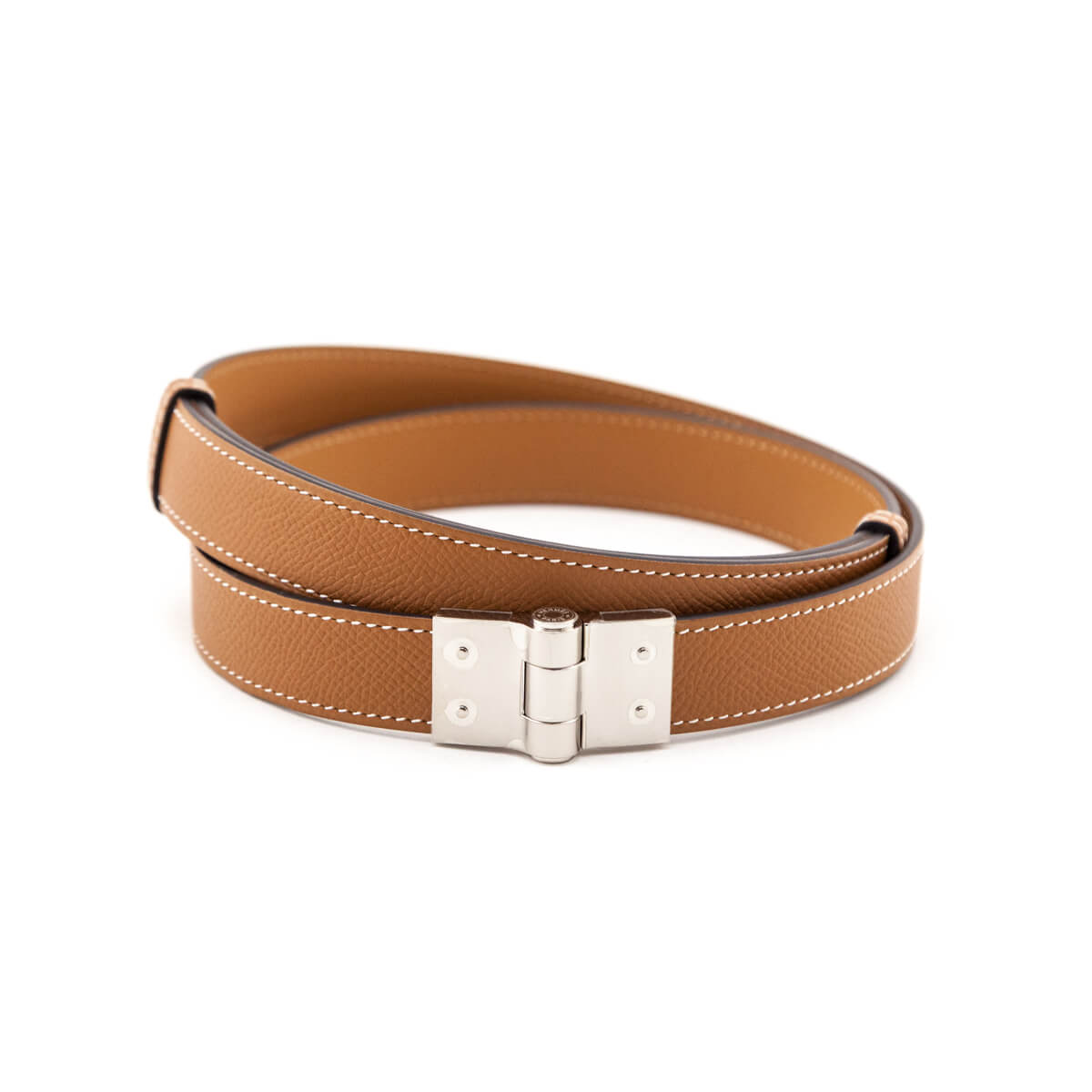 Hermes Gold Epsom Charniere Belt 22 - Love that Bag etc - Preowned Authentic Designer Handbags Preloved Fashions