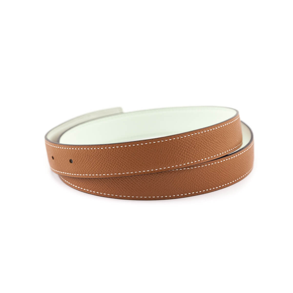Hermes Gold Epsom Vert Fizz Swift Reversible 24 mm Belt - Love that Bag etc - Preowned Authentic Designer Handbags Preloved Fashions