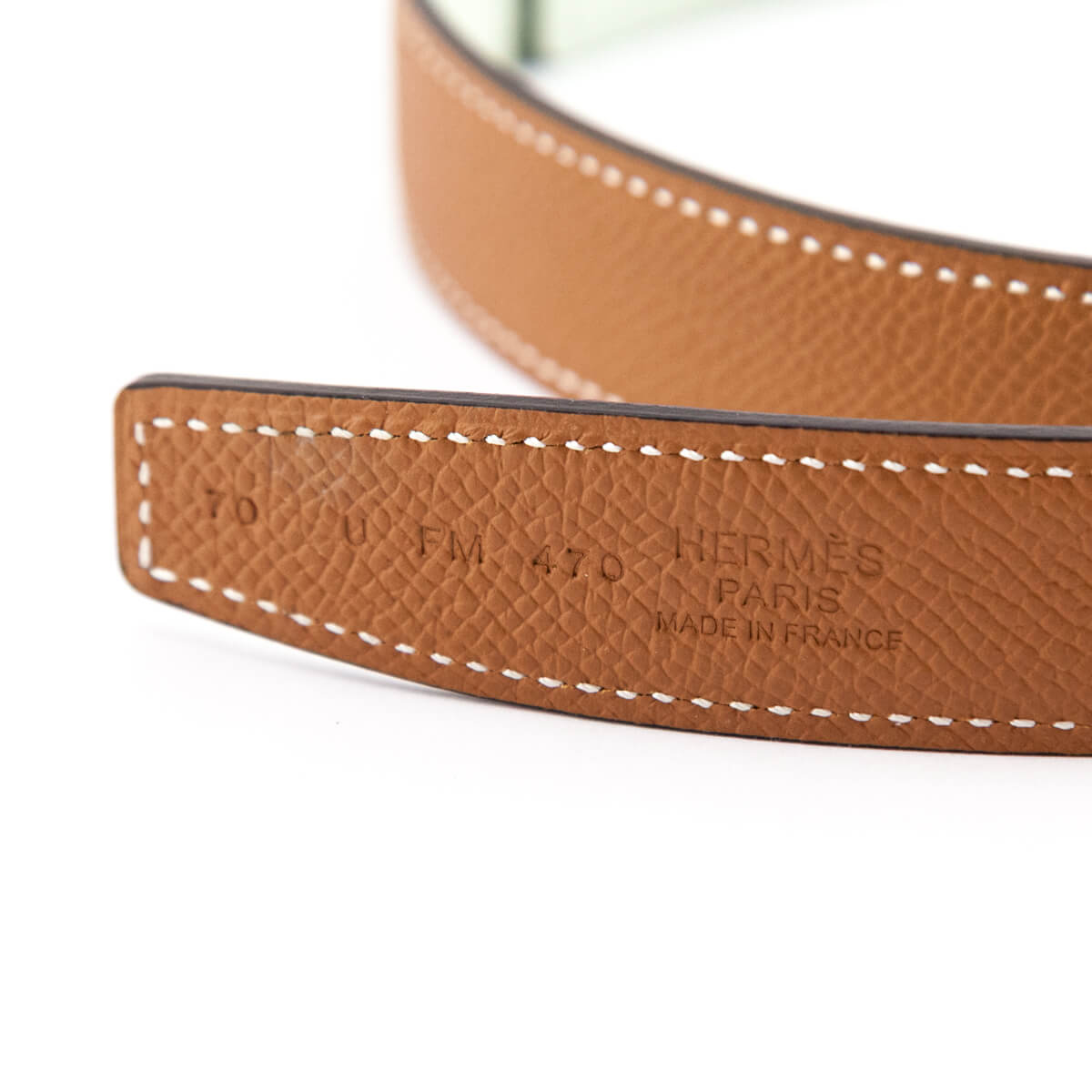 Hermes Gold Epsom Vert Fizz Swift Reversible 24 mm Belt - Love that Bag etc - Preowned Authentic Designer Handbags Preloved Fashions