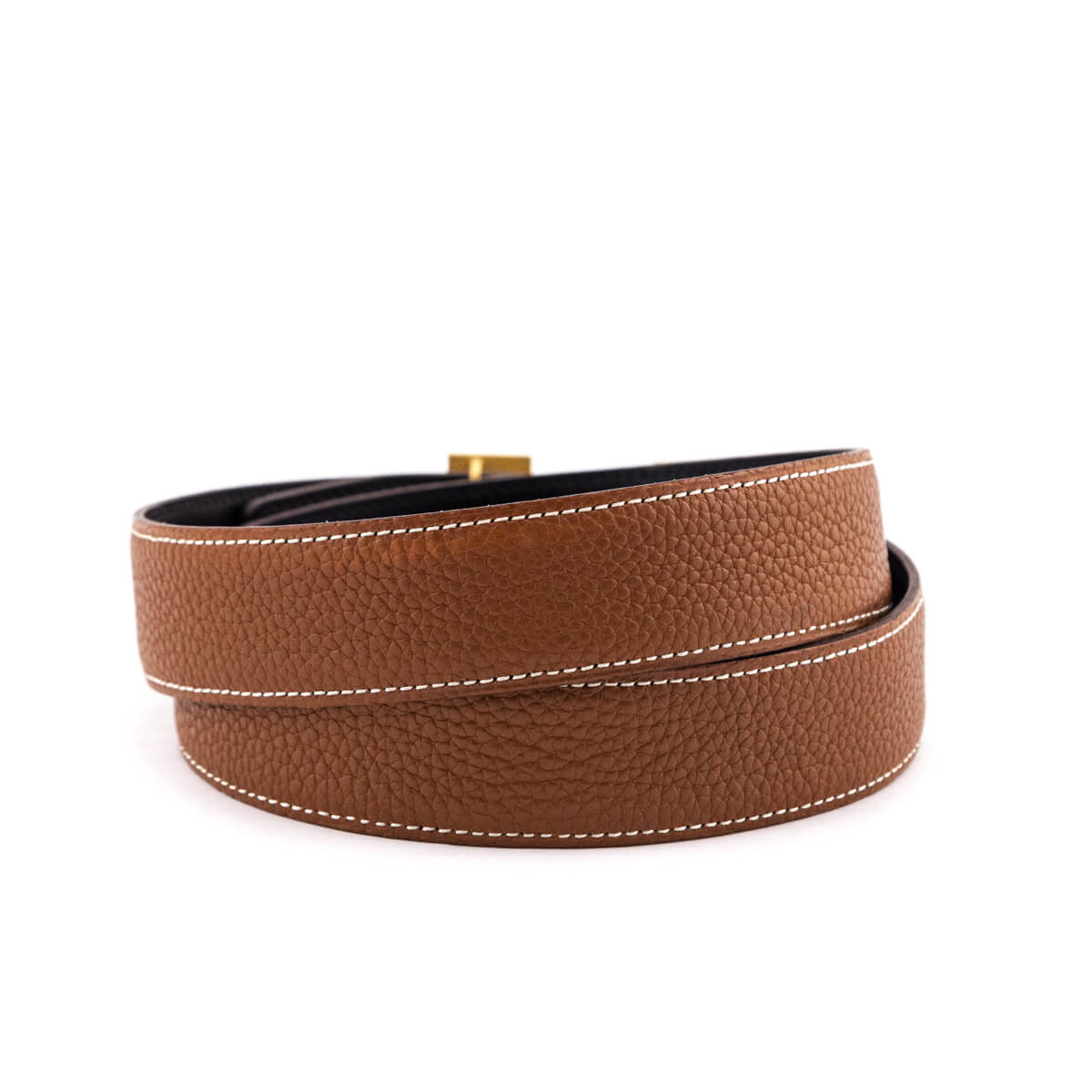 Hermes Gold Clemence H Reversible Belt Kit 32mm Size L - Love that Bag etc - Preowned Authentic Designer Handbags Preloved Fashions