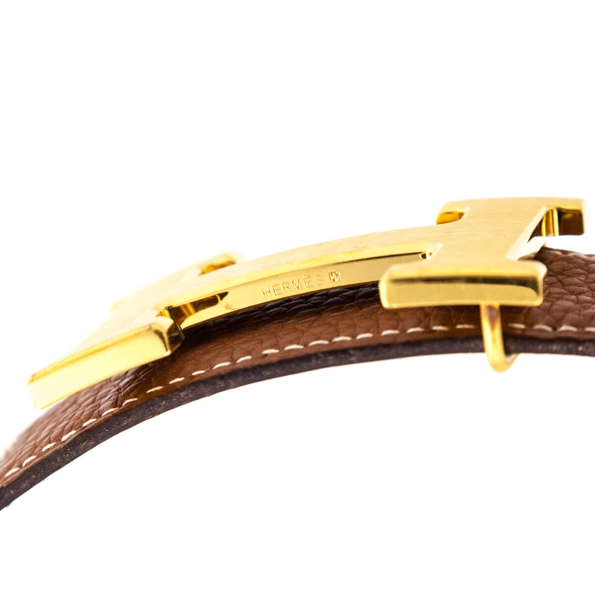 Hermes Gold Clemence H Reversible Belt Kit 32mm Size L - Love that Bag etc - Preowned Authentic Designer Handbags Preloved Fashions