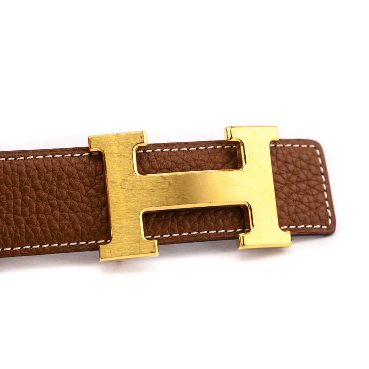 Hermes Gold Clemence H Reversible Belt Kit 32mm Size L - Love that Bag etc - Preowned Authentic Designer Handbags Preloved Fashions