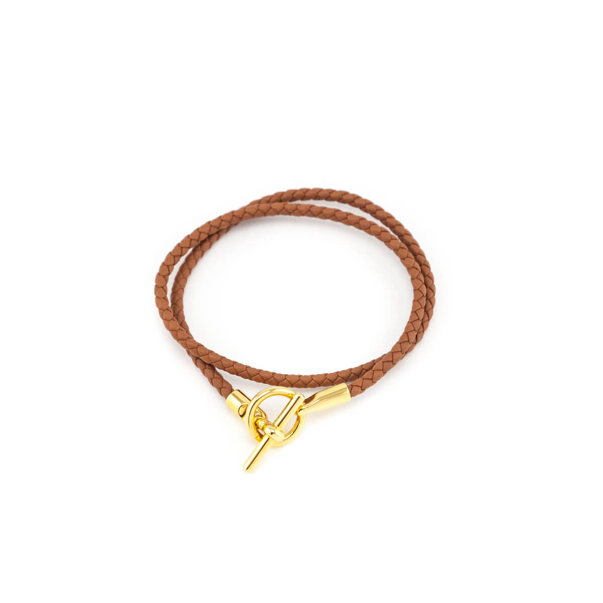Hermes Gold Leather Glenan Double Tour Bracelet - Love that Bag etc - Preowned Authentic Designer Handbags Preloved Fashions