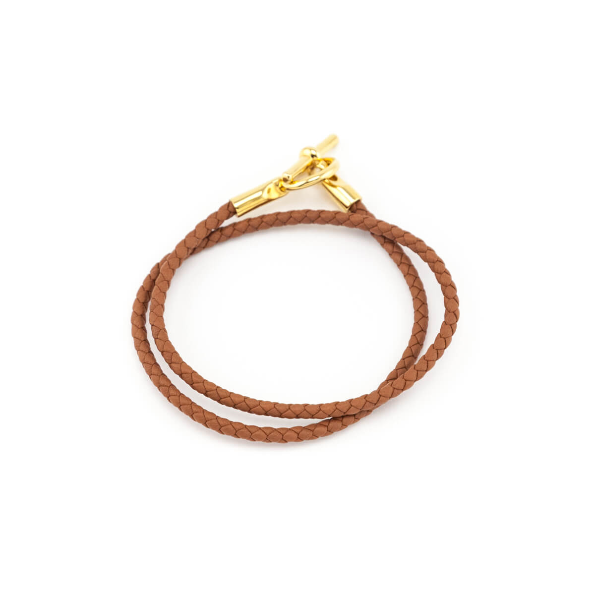 Hermes Gold Leather Glenan Double Tour Bracelet - Love that Bag etc - Preowned Authentic Designer Handbags Preloved Fashions