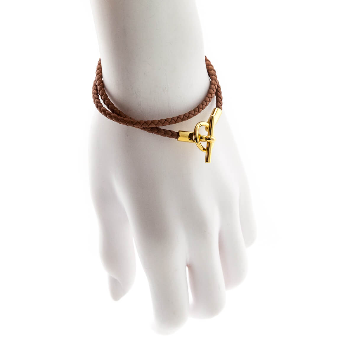 Hermes Gold Leather Glenan Double Tour Bracelet - Love that Bag etc - Preowned Authentic Designer Handbags Preloved Fashions