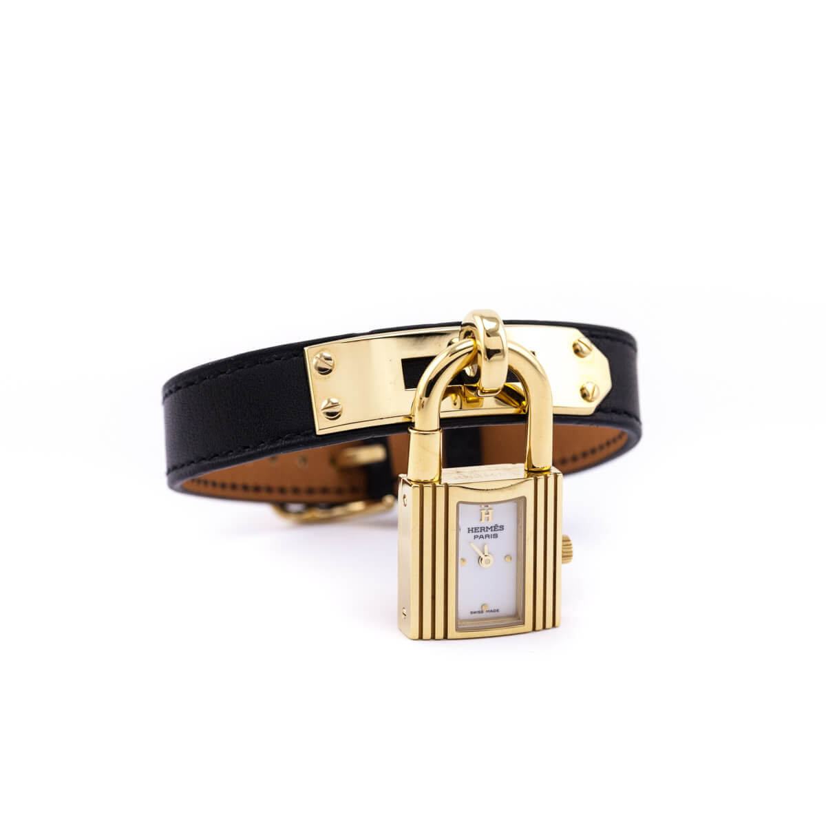 Hermes Gold-Plated Dual Leather Kelly Watch - Love that Bag etc - Preowned Authentic Designer Handbags Preloved Fashions