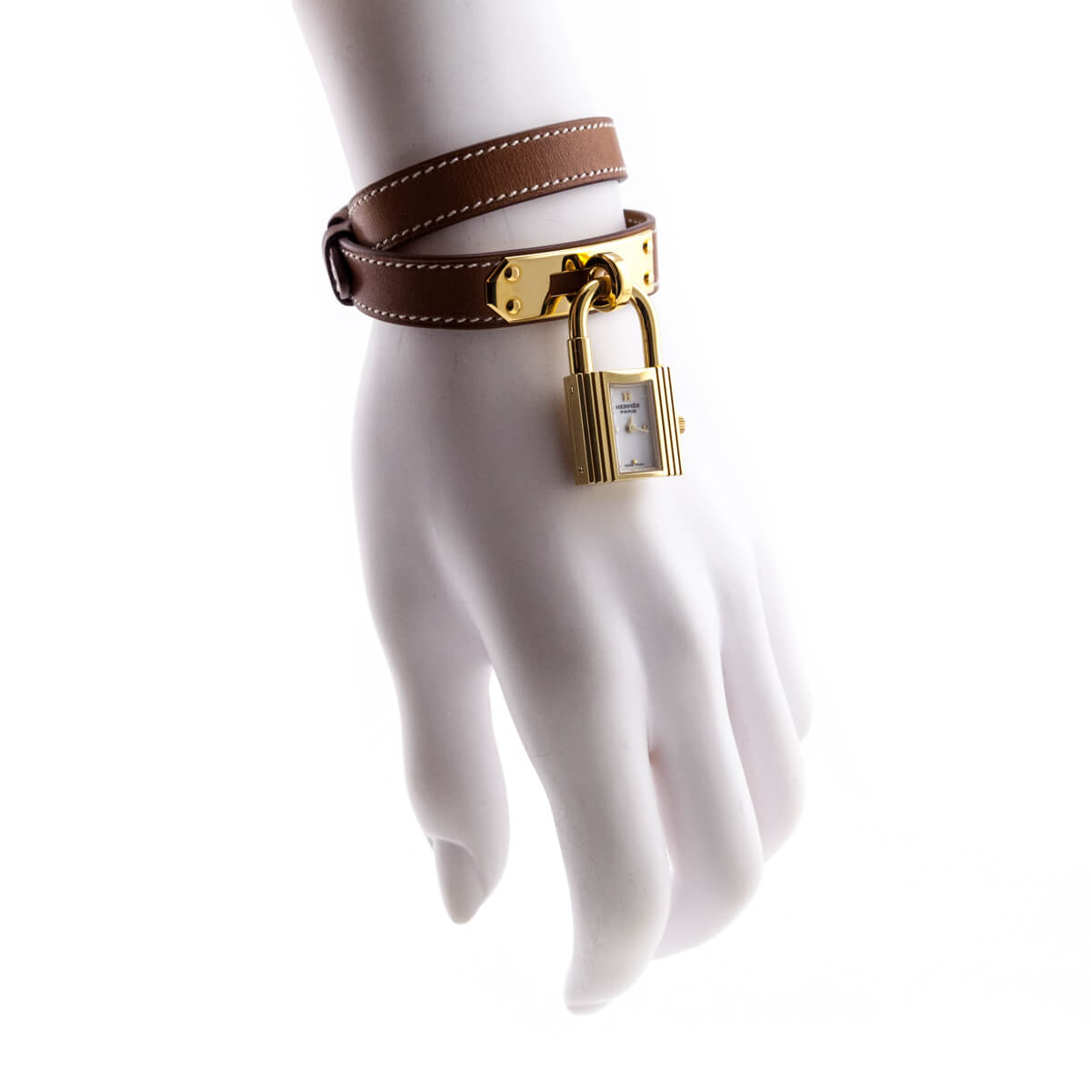 Hermes Gold-Plated Dual Leather Kelly Watch - Love that Bag etc - Preowned Authentic Designer Handbags Preloved Fashions